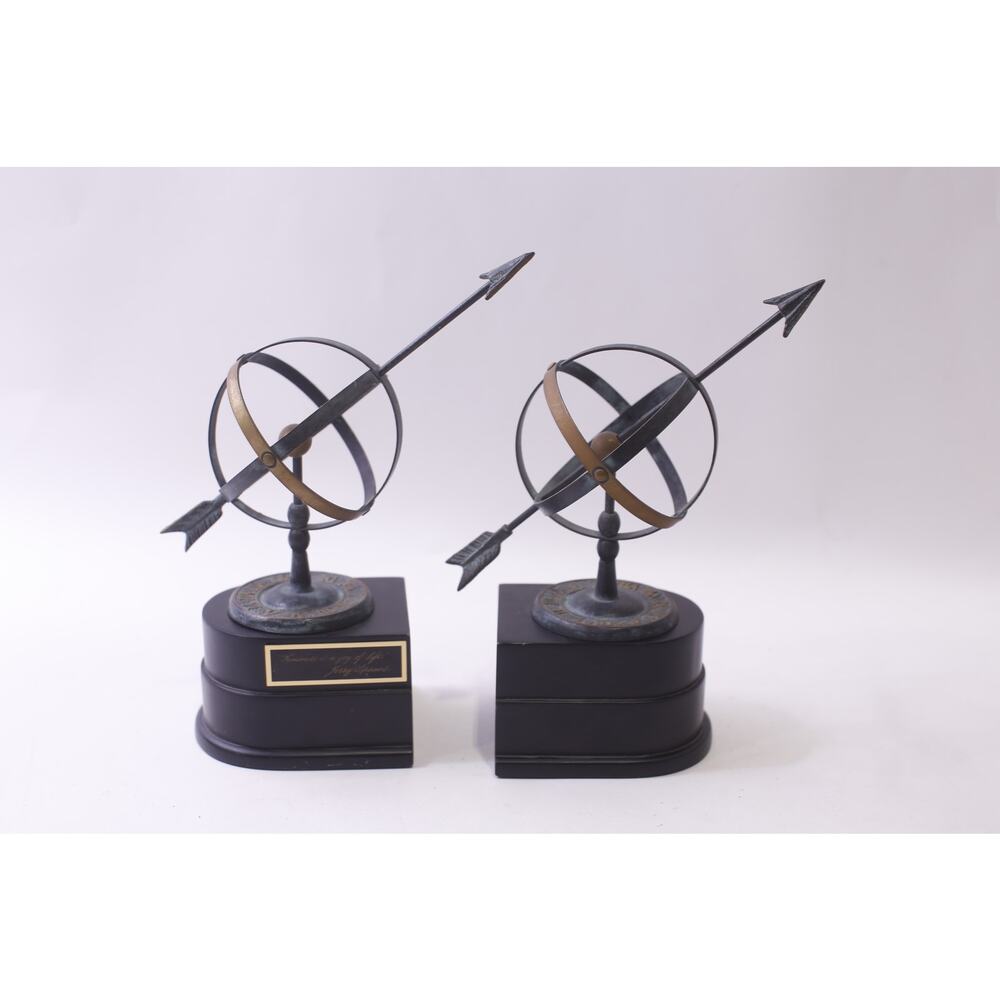 Armillary Sphere, Sundial, Brass, Heavy Duty, Bookend, Lot, ~ 251120-WH 1404
